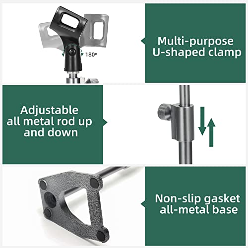 Senwosi Metal Weighted Cast Iron Base With 10.50 "-16.10" Adjustable Height Metal Desktop Microphone Stand,With 3/8 Inch To 5/8 Inch Adapter For Blue Yeti,At2020,Shure Sm58, Capacitive Microphone #TOP1