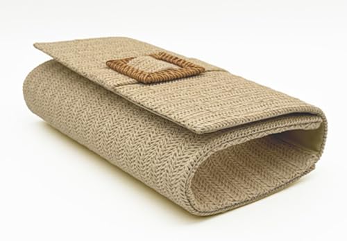 Straw Clutch Purses for Women Summer Straw Beach Bag Vintage Envelope Evening Clutch Handbags for Formal Party Wedding by Jusavie - Used condition - Image 7
