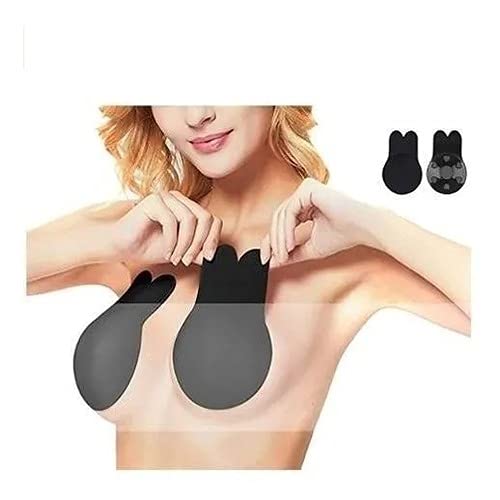 Sutiã Silicone Adesivo Invisível Levanta Seios Orelha de Coelho C31 Cor:Preto;Tamanho:GG
