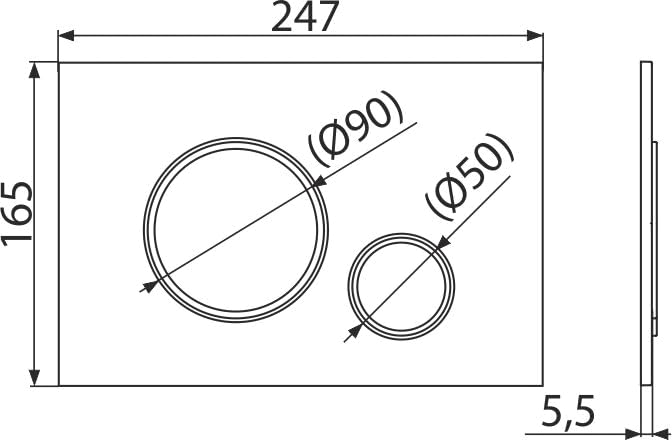 Plaque de commande Alca M772 chrome mat aux contours brillants - 3