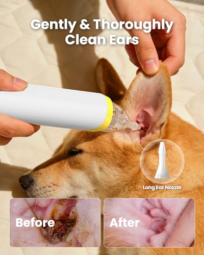 Image of GROWNSY Electric Nasal Aspirator for Pet, Whisper-Quiet Nose & Ear Suction for Dogs, Cats, Puppies & Kittens, Adjustable Suction, Food-Grade Silicone, Relieve Congestion, Clear Milk, Clean Ears
