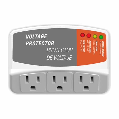 Surge Protector for Refrigerator with 3 Outlets Wall Socket Over/Under Voltage Protection for Home...