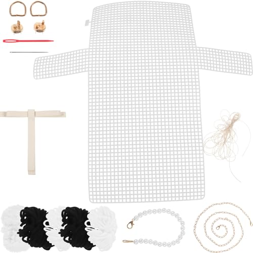 Kit para hacer bolso de mano DIY accesorios de lana y perlas para manualidades creativas