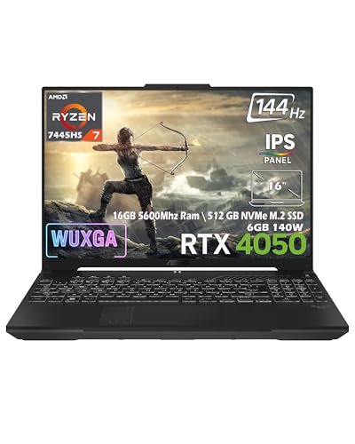Asus TUF Gaming A16 FA607NUG-RL125-Gaming AMD Ryzen 7 7445HS 16GB 512GB SSD RTX 4050 6GB 16" FHD+ (1920 x 1200) WUXGA 144Hz IPS Panel Taşınabilir Bilgisayar