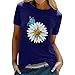 Oberteile Damen Sommer Top: Kurze Ärmel Tops für Frauen Sommer Gedruckt Kurzarm V-Ausschnitt T-Shirt Casual Tee Tops Kurzarm Lose T-Shirt Tops Damen Tshirt Frauen Casual Print Shirts