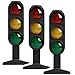 Toyvian Traffic Light Toy Set 3-Pack 7.87 Inch Educational Road Signal Light Models for Kids Early Learning Traffic Signs Pretend Play for Safety Awareness