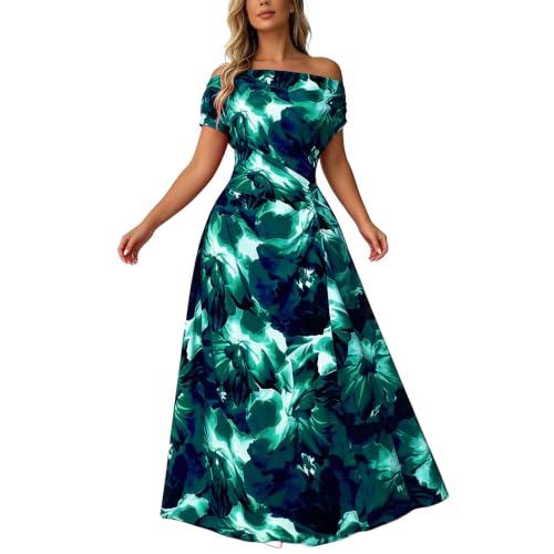 Robe d'été grande taille imprimée col rond coupe évasée