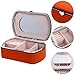 Ipetboom Creative Jewelry Organizer PU Storage Box Medium Orange with Mirror Practical Divided Container for Jewelry and Cosmetics Portable Fashionable Display Case with High Hardness