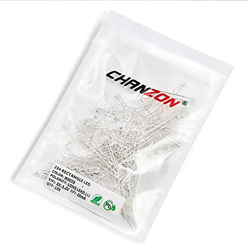 Chanzon 100 Pcs 2X3X4 White Led Diode Lights 234 (Square Clear Transparent Dc 3V 20Ma) Bright Lighting Bulb Lamps Electronics Components Indicator Light Emitting Diodes #TOP5