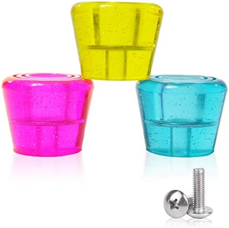 VKEDA Roller Skate Toe Stops Plugs Rubber Brake Block Durable 82A PU Toe Stops 2-Pack with Screws (Yellow)