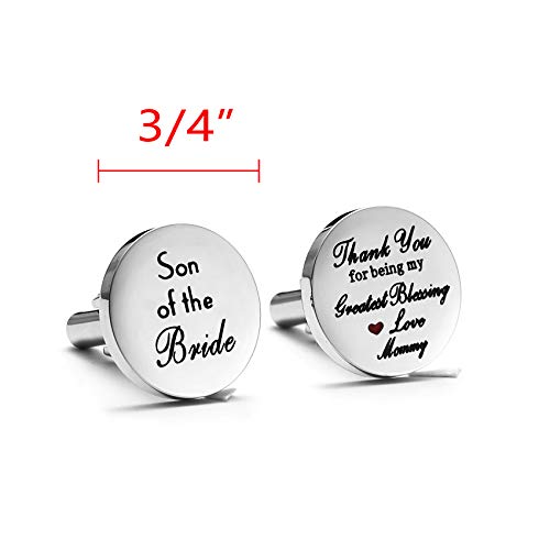 Melix Home Son of The Bride Cuff Links - Thank You for Being My Greatest Blessing Cuff Links2