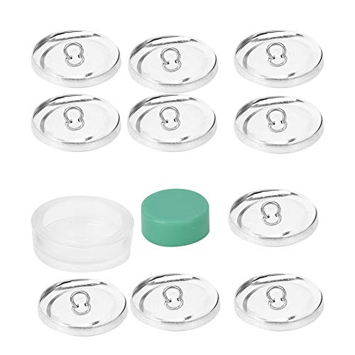 Self Cover Buttons Kit, Round Fabric Covered Button with Flat Backs 1 Buckle Tools and 10 Buckle Base Set, for DIY Handmade Crafts Buckle Making Tools (30MM)