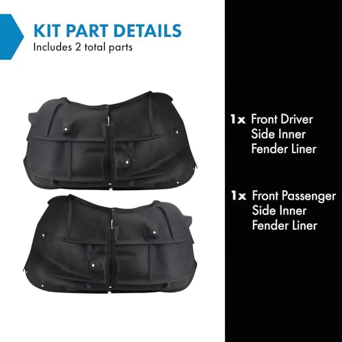 Image of TRQ Front Inner Fender Liner Set Compatible with 2020-2023 Chevrolet Silverado 2500 HD Silverado 3500 HD GM1248313 GM1249313