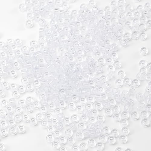 Image of Gxueshan 1000 Pcs Acrylic Translucent White Clear Pony Beads 6x9mm Bulk for DIY Friendship Bracelet Necklace Jewelry Making Earring Hair Braiding Braids Kandi Beads