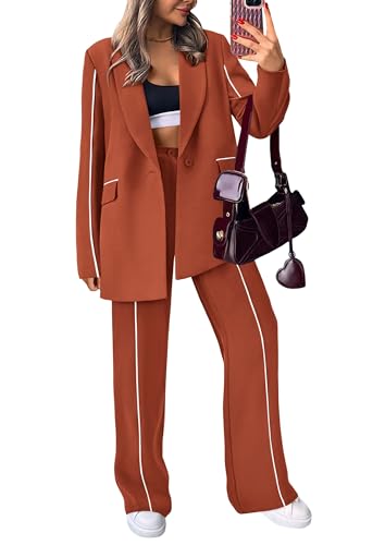 PRETTYGARDEN Women's Fall Spring 2 Piece Blazer Outfits Business Casual