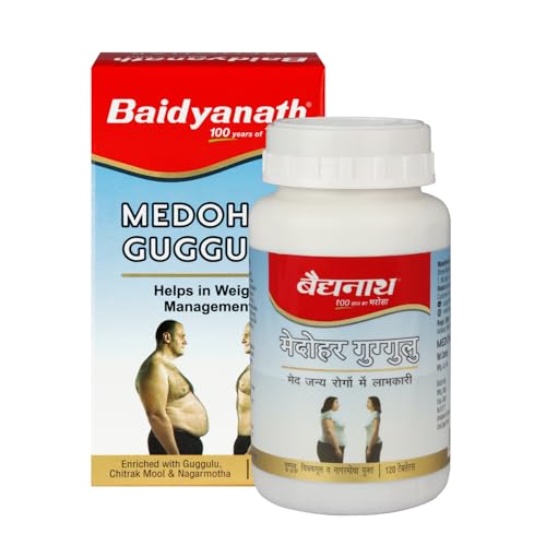 Image of Baidyanath Ayurved Medohar Guggulu Tablets, Enriched with Guggulu, Chitrakmool and Nagarmotha- 120 Tab (Pack of 1)