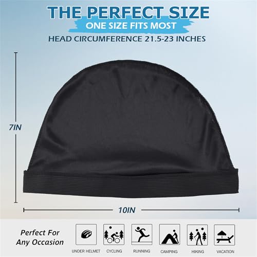 Image of Silky Wave Cap for Men 360 Waves - Compression Stocking Skull Cap | Durag Hair Net for Sleep, Breathable Overnight Dome Hat for Wave Training & Slick Backs