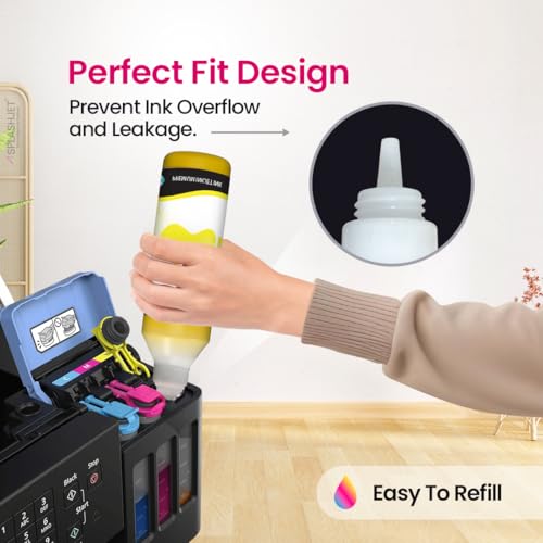 Image of Splashjet GI 790 Compatible Refill Ink for CN Pixma G2010, G2000, G1010, G1000, GM2070, G3010, G3000, G4000, G4010 Printer Ink Bottle for CN Inktank Printer (Yellow x 500gm) - 506005