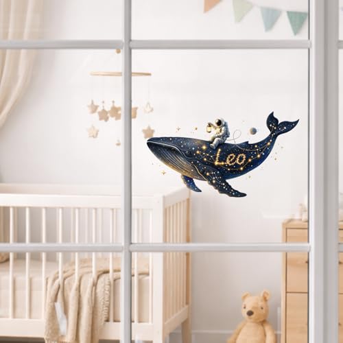 Vinilo Decorativo Personalizado Ballena Espacial para Niños miniatura 4