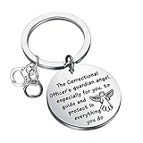 FEELMEM Correctional Officer Prayer Jewelry A Correctional Officer's Guardian Angel Protect in Everything You Do Keychain Gift for Jailer Prison Guard (The Correctional)