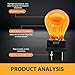 10 PCS Car Instrument Light Bulb, 3157 12V 21/5W Brake Light, Waterproof Shock Resistant Dual Filament Lighting Halogen Lamp, Brake Light Turn Signal Side Marker Tail Light Bulb Replacement (Amber)