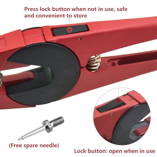 WMYCONGCONG 300 Pcs Kunststoff Vieh Ohr Tag Animal Tag Blau Gelb Orange Grün und 1 Pcs Ohrmarke Applikator für Ziege Schaf Pig