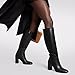 Lumeheel Black Knee High Boots for Women - Round Toe Chunky Heel Boots with Side Zip, Fashion Tall Boots for Fall Winter, Size 9.5