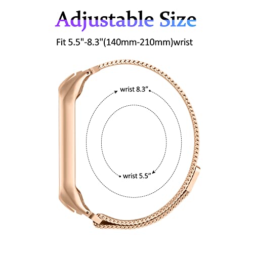 Image of Tobfit Magnetic Strap Compatible for Xiaomi Band 5 /6 (Watch Not Included), Stainless Steel Chain Strap with Magnetic Buckle, Sport Replacement Watchstrap for Women Men