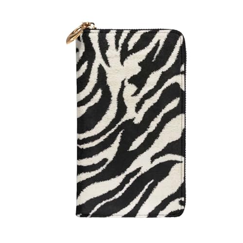 Zebra Animal Print Cash Wallet Women Men,Leather Coin Purse Credit Card Holder,Organizer Zipper Wallet, Black2