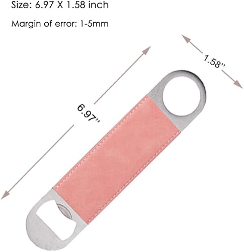 Miniatura 8 de imprintfavor Abrebotellas plano de acero inoxidable, paquete de 12 unidades de 2 pulgadas, resistente abridor de botellas de barman sellado de goma,