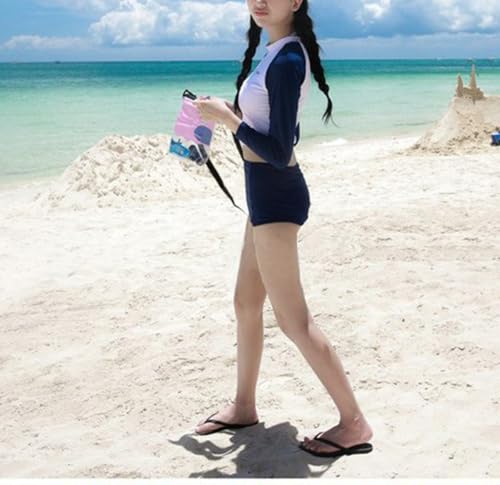 BASADINA Roupa de banho para meninas adolescentes, roupa de banho Rash Guard, manga comprida, cintur
