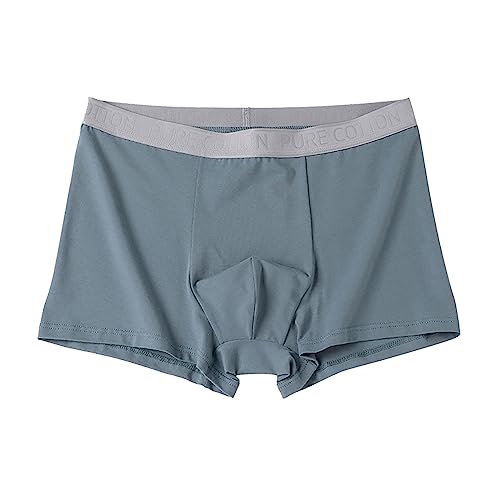 Calzoncillos tipo bóxer para hombre, transpirables y suaves, con fly, calzoncillos tipo bóxer de pierna larga, azul celeste, XXL