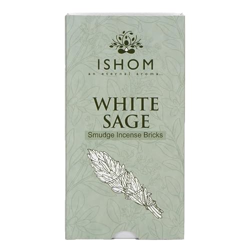 Image of White Sage Smudge Incense Bricks (15pcs + 1 Holder) | Made with Californian White Sage Leaves | Purify Your Home & Clear Negative Energy | Ideal for Meditation, Puja Rituals, & Aromatherapy Use