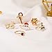 WLL 6/8Pcs Christmas Rings for Women Gold-Tone Christmas Tree Bow Santa Claus Cane Deer Ring Jewelry Set Holiday Rhinestone Ring Gift (A:6PCS)