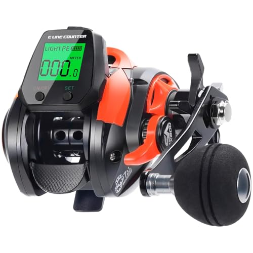 SAMOLLA Baitcasting Fishing Reel Solar Charging 9.6oz Ultralight Smart Digital Baitcaster Reels with 22 Lb Max Drag 7.2:1 High-Speed Gear Ratio Right Handed Freshwater Saltwater Green TX800