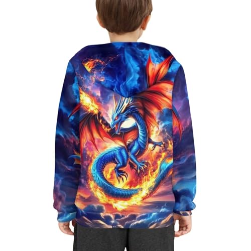 Image of WELLFLYHOM Boys Hooded Sweatshirts Hoodie Pullover Cool Graphic Crewneck Blouses Size 6-16