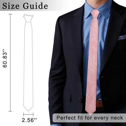 Image of Cotton Ties for Men Solid Color Skinny Tie Mens Necktie for Wedding Graduation Formal Dinner