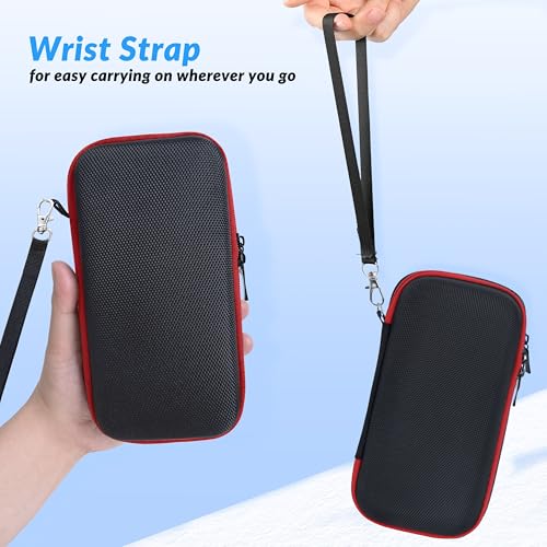 Image of Wolfteeth Smell Proof Hard EVA Travel Case for Battery Pen Pods Charger, Portable Storage Pouch with Odor Resistance, Durable Protective Holder (Red, Empty Case Only)