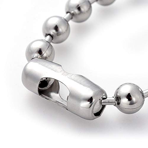 Pulsera de cadena de cuentas de acero inoxidable LZD 6-10" miniatura 5