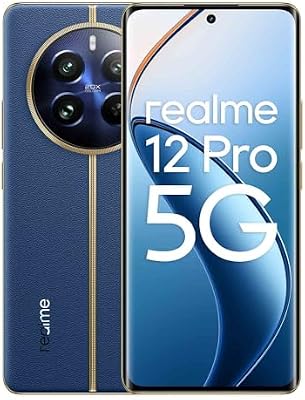 realme Teléfono Móvil 12 Pro 5G 8 + 256GB, Cámara para retratos con teleobjetivo, Sony IMX882 con OIS, Pantalla de visión curva de 120Hz, Procesador Snapdragon 6 de 1ª generación 5G, Submarine Blue