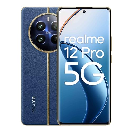 realme 12Pro 5G Smartphone 8+256 GB, Cámara 50MP Sony IMX882 OIS Zoom Óptico 2X, Pantalla Curva 6.7″ 120Hz, Snapdragon 6 Gen1, Batería 5000mAh Carga Rápida 67W, Azul