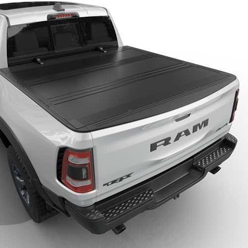 Toptiny Low Profile Flip Up Truck Bed Tonneau Cover Fits 2009-2025 Dodge Ram 1500 5'7