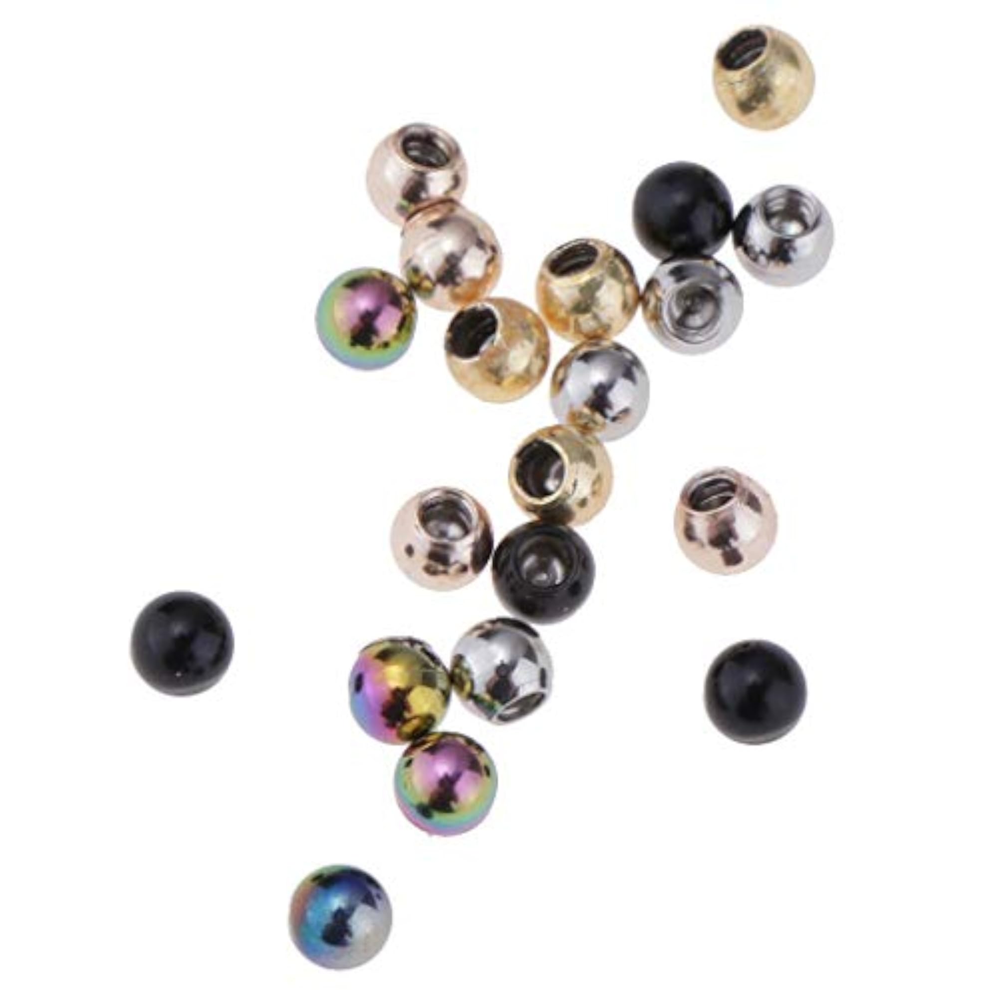 20pcs Stainless Steel Belly Helix Nipple Ring with 3mm Screw Ball