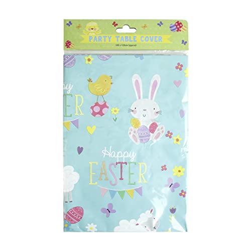 Eurowrap Happy Easter Table Cover Bunnys Chick Sheep Partyware Tablecloth 180cm x 120cm