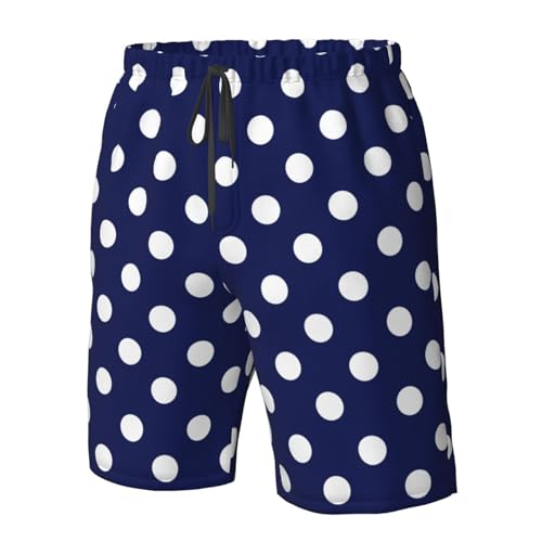 Polka Dots Beach Shorts Mans Casual Board Short Quick Dry Elastic Waist Drawstring Summer Short Pants Swim Trunks3