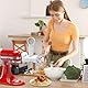 Assiduous Nudelaufsatz für Kitchenaid Standmixer,Nudelroller Aufsatz mit 6 auswechselbare Pastaeinsätze, Spaghetti und Fettuccine Küchenhelfer-Aufsätze für Mixer, Kunststoff, Weiß