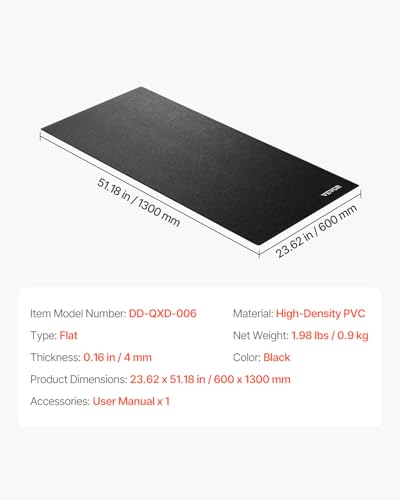 Vevor Tappetino Per Attrezzi Da Esercizio, Per Pavimenti In Moquette, Tappetino Per Ellittica E Passeggio, Protezione Alta Densità Impermeabile Antiscivolo Per Palestra Domestica, 600 X 1300 X 4 Mm - 8