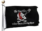 rum pirate jolly roger flag 3x5 ft large, moderate-outdoor& indoor both sides heavy duty100d