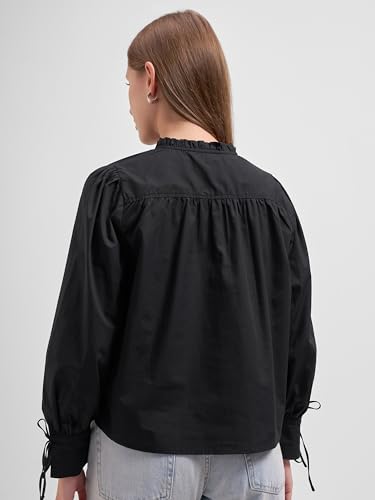 Image of Tokyo Talkies Women Tops for Woman|Women Oversized Fit Crop Top Shirt|Comfortable Premium Korean Button Down | Workwear Top for Office & Casual Outfit