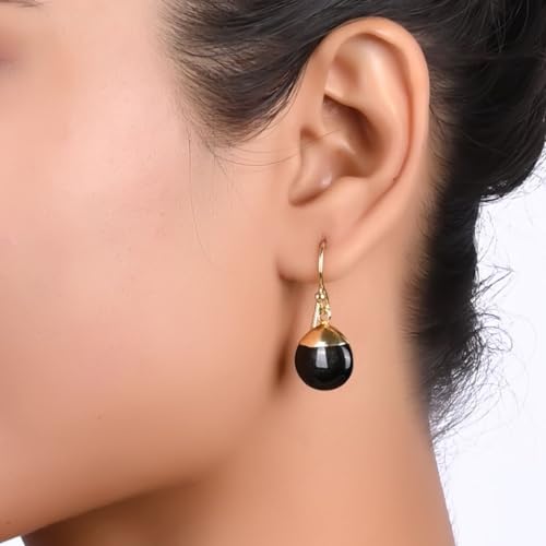 Gempires Natural Pear Cabochon Hook Earring, Meditation Earring, Handamde Jewelry, Gift for Her3